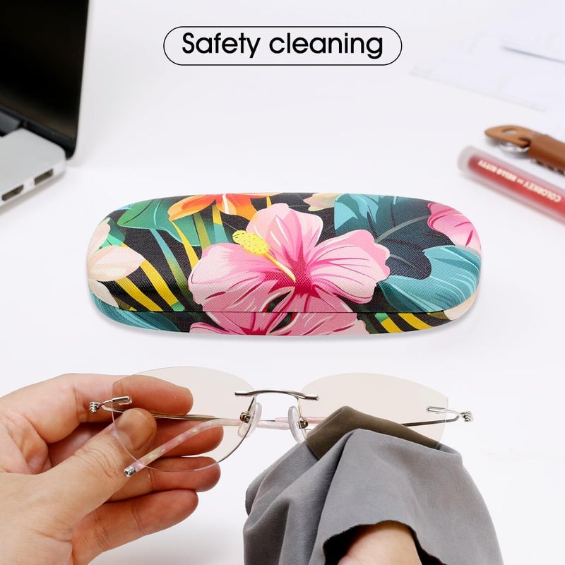 PERFECTSIGHT Store Hard Shell Eyeglasses Case, PU Leather Protective Glasses Case, Cute Eyeglass Case for Women Men Girls - Image 4